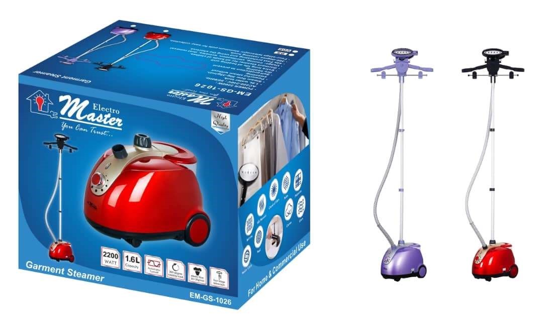 Electro Master EM-GS1026 Garment Steamer, 2200 Watts 1600ml Water Tank