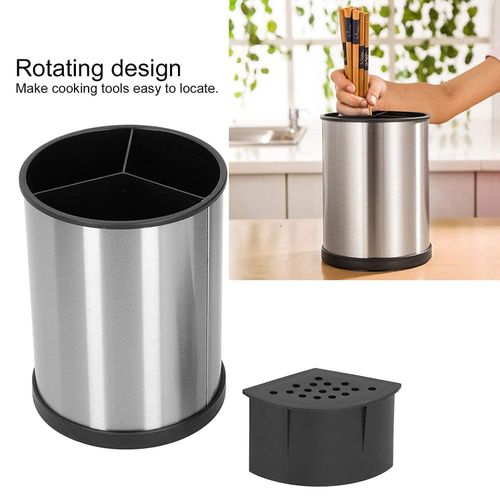 Stainless Steel Kitchen Utensil Pot, Stainless Steel Kitchen Cooking Utensils Organizer, Kitchen Utensil Jar, Save Drawer Countertop Space Ideal for Cooking Tools Flatware