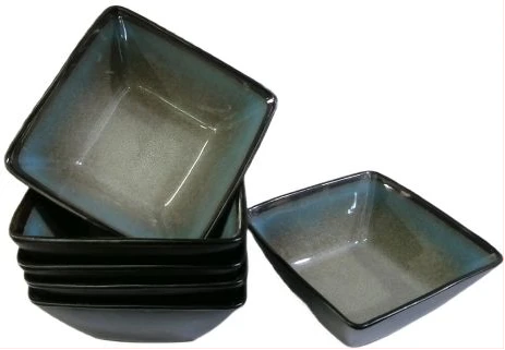 6 Pcs Of Square Sauce Food, Soup & Cereal Serving Bowls - Blue