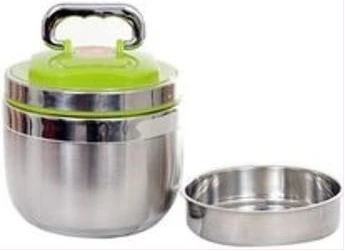 Double Wall Portable Insulated Lunch Box, Food Flask,1.4 Litre -Silver