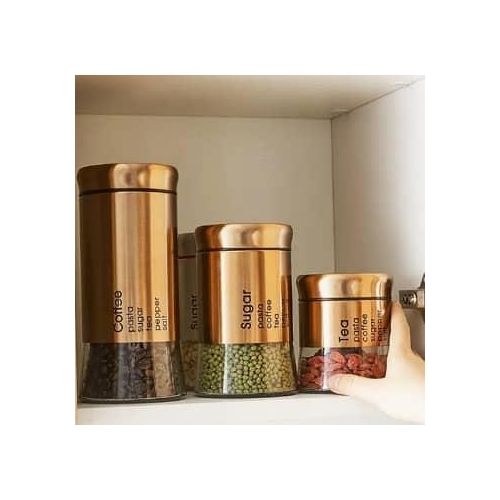 Big Multifunction Creative Food Glass Jars with Lids for Kitchen - Tea Coffee Flour Food Candy Pasta Glass Base Food Storage Containers 3 Jars Organizer Cereal Dispenser Storage Containers Snacks Nuts