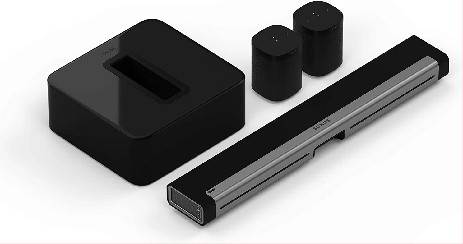 Sonos 5.1 Surround Set - Home Theater Surround Sound System with Playbar, Sub, One SL and One - Black
