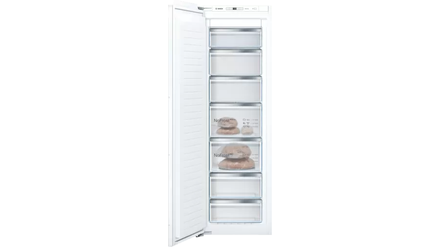Bosch Tall Integrated Built-in Frost Free Fridge Freezer w/ Fixed Hinge, 177.2 x 55.8cm