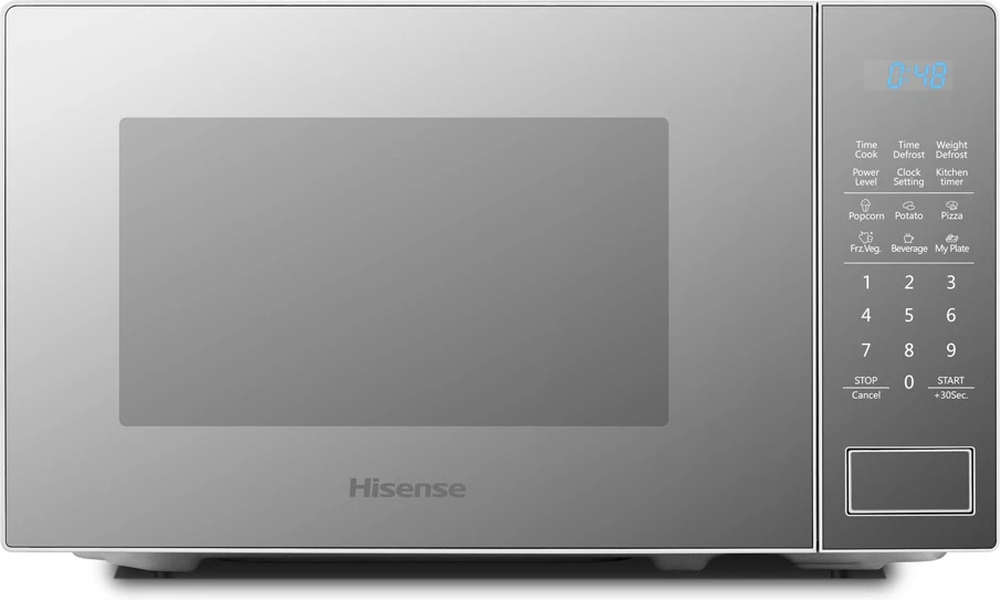 Hisense 20-Litres Digital Microwave Oven H20MOMS11, Child Lock, Defrost, 6 Auto Menus - Mirror Silver (3YRs WRTY)