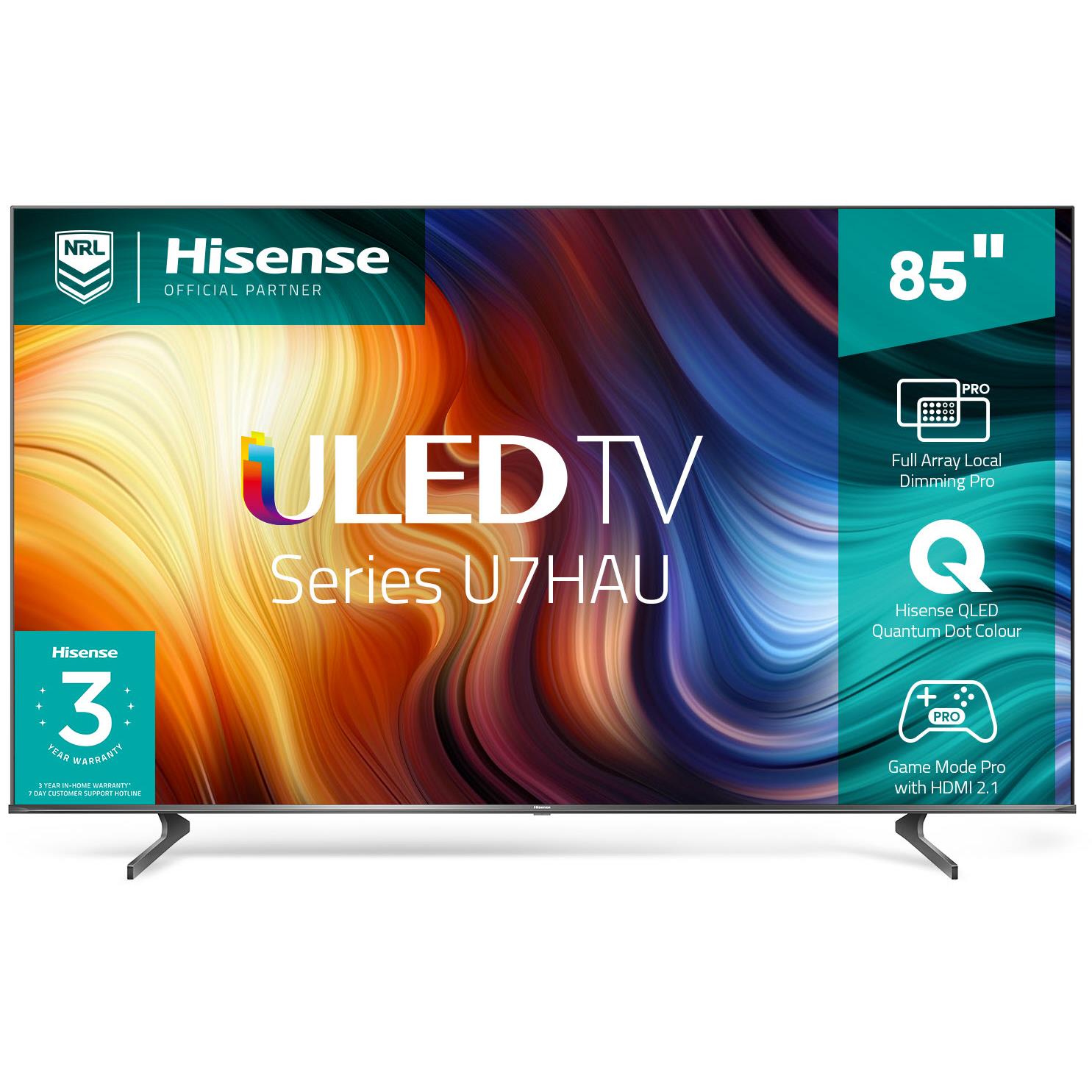 Hisense 85-Inch ULED Smart TV; Premium Quantum Dot 4K UHD Smart 85U7K - Black (3YRs WRTY)