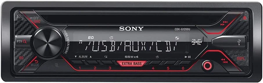 Sony CDX-G1200U 55W CD Receiver with Enhanced Smartphone Connectivity Car Audio System