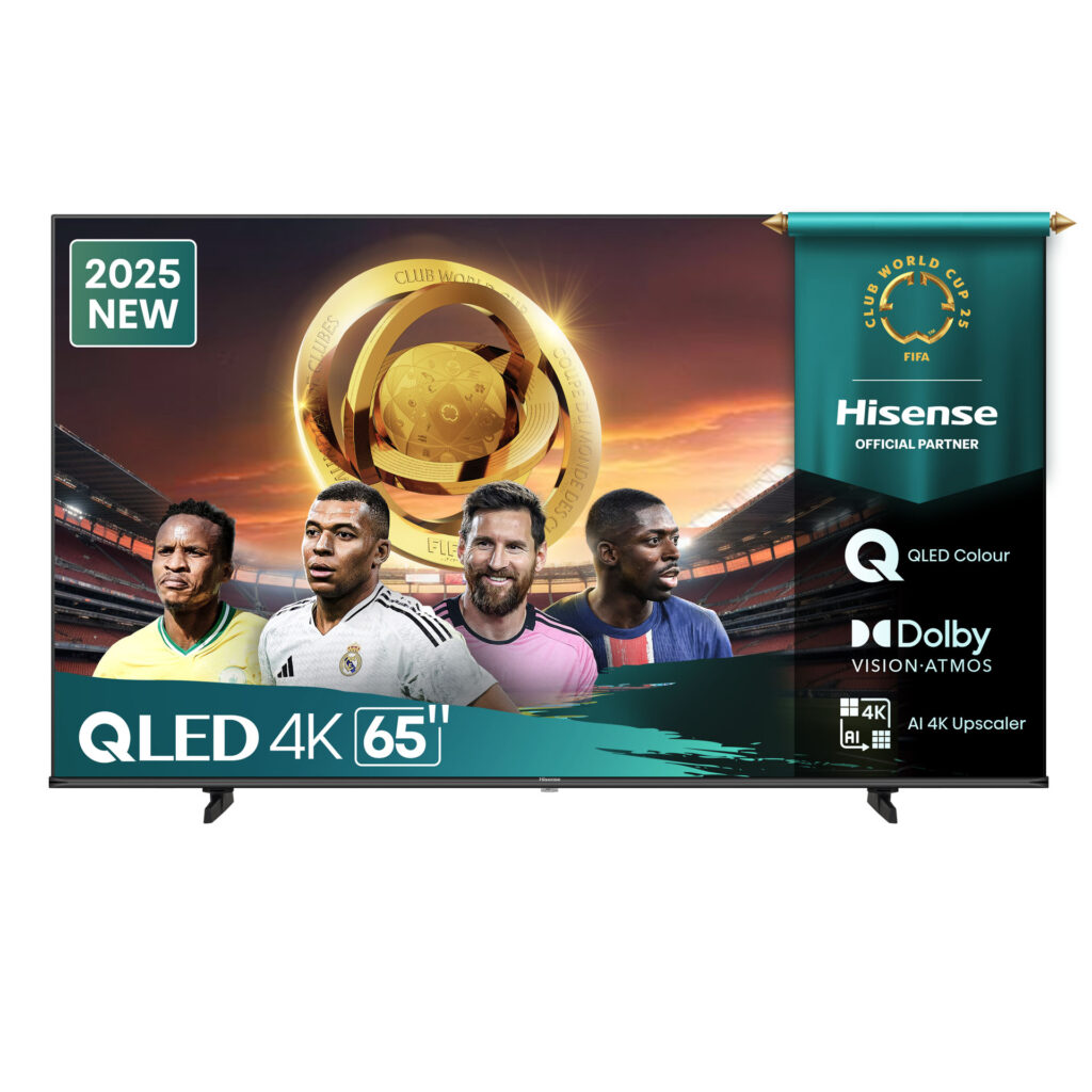 Hisense 65 Inch QLED UHD 4K Smart TV, (2025 Model), Q6 Series 65Q6Q, 144Hz Refresh Rate VRR Game Mode Pro, AI Picture, AI Smooth Motion, Ultra Slim Design, VIDAA, Inbuilt Free To Air Reciever – Black