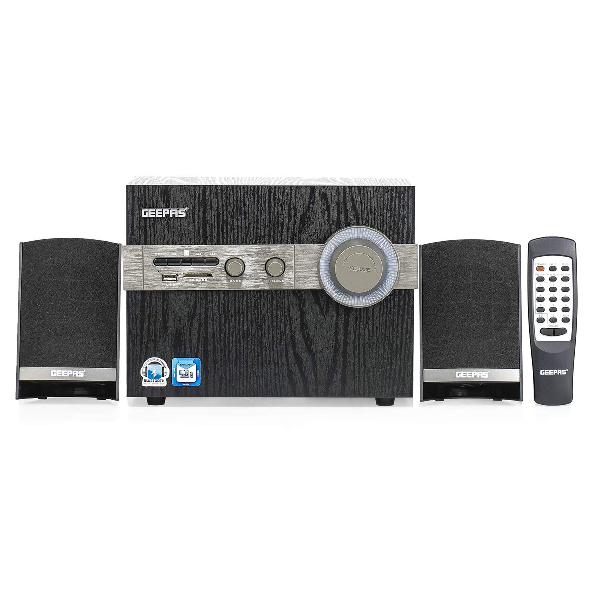 GEEPAS 2.1 Channel Multimedia Speaker GMS8516 Home Theater System - Black