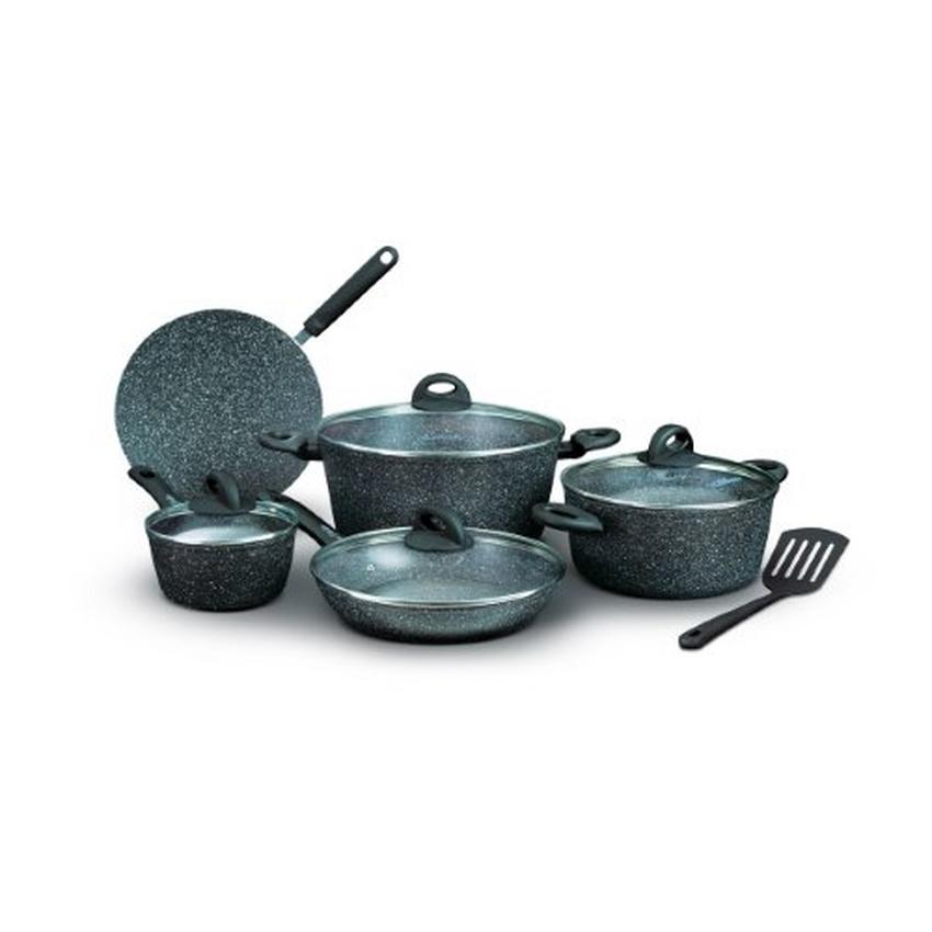 Homeway 10 Pcs Non-Stick Marble Cookware Set - Assorted (Eternal Collection) - HW3696