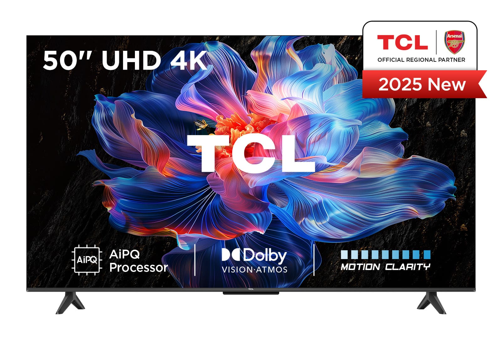 TCL 50 Inch UHD 4K HDR Google TV 50V6C; (2025 Model),120Hz Refresh Rate, Smart Android LED TV, AiPQ Processor, Works With Alexa, HDR10+, Motion Clarity, UniBody Design, Bluetooth, Youtube, Netflix, Pr