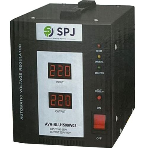 SPJ 5000W Automatic Voltage Regulator AVR-BLU5000W06 - Black