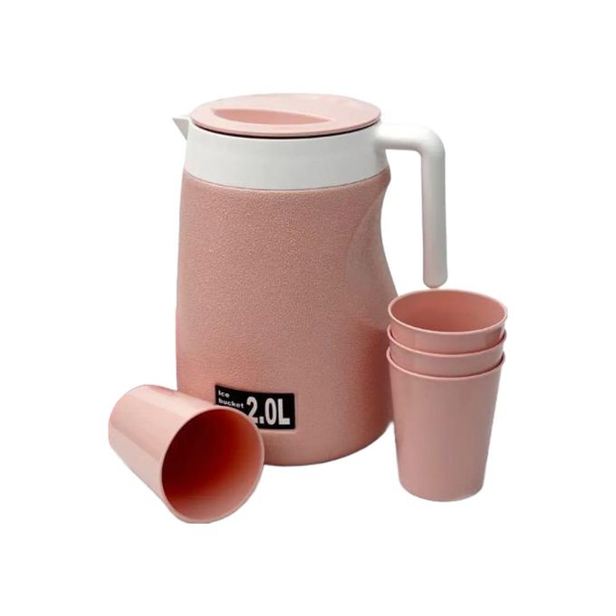 2Litre Ice Bucket Barrel Plastic Thermal Insulation Outdoor Cooler Box Portable Travel Car Multi-use Ice Cube Bucket For Cold Drink Champagne Beer Cocktail Soda With Lid