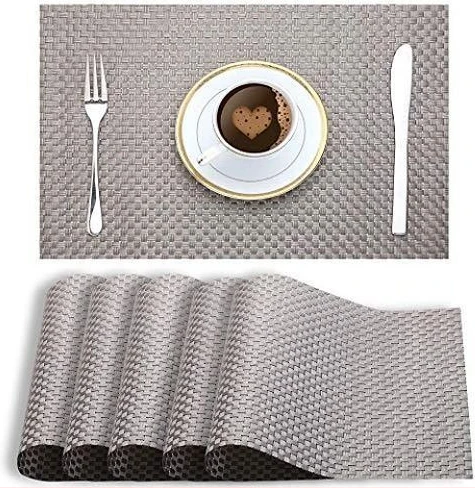 6 Pieces Of Placemats Table Mats-Grey