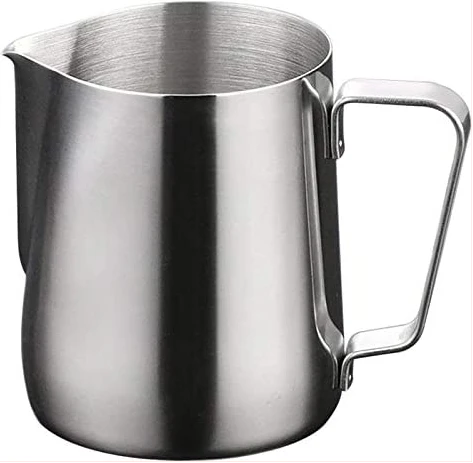 Milk Serving Cup 1L - Stainless Steel, Milk Jug for Coffee latte Cappuccino Mocha