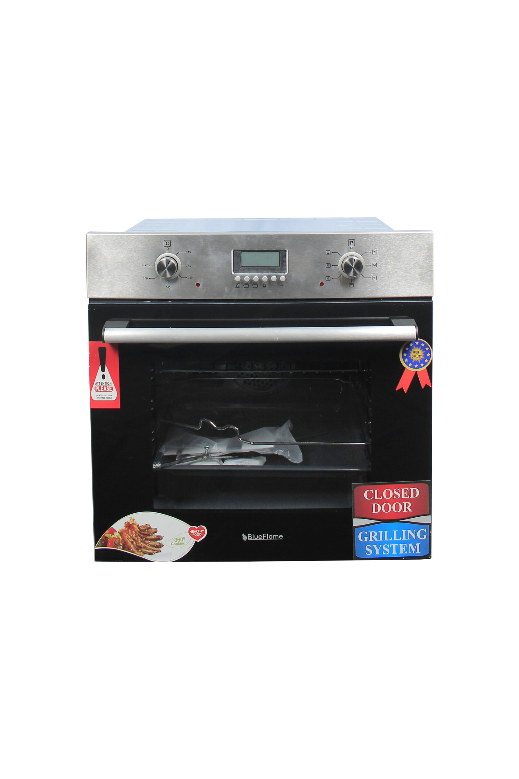 Blueflame 60cm Built-in Electric Oven 7000 BE7, Thermostat, Fan, Grill, Timer - Inox