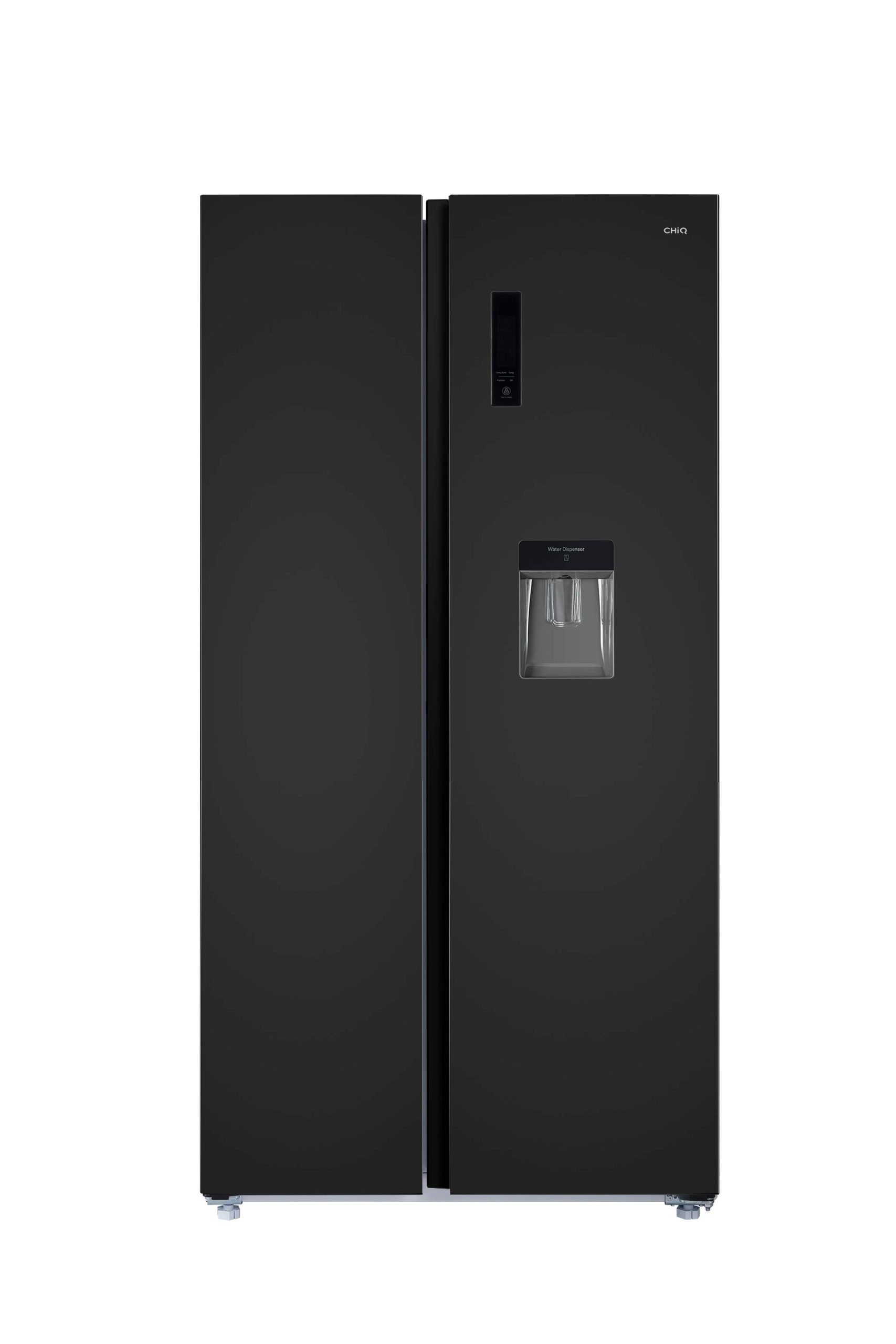 CHiQ 730L CSS730NPIK3 Side-By-Side Fridge, Inverter and No Frost Technology, Water Dispenser, LED Display (Black) (3YRs WRTY)