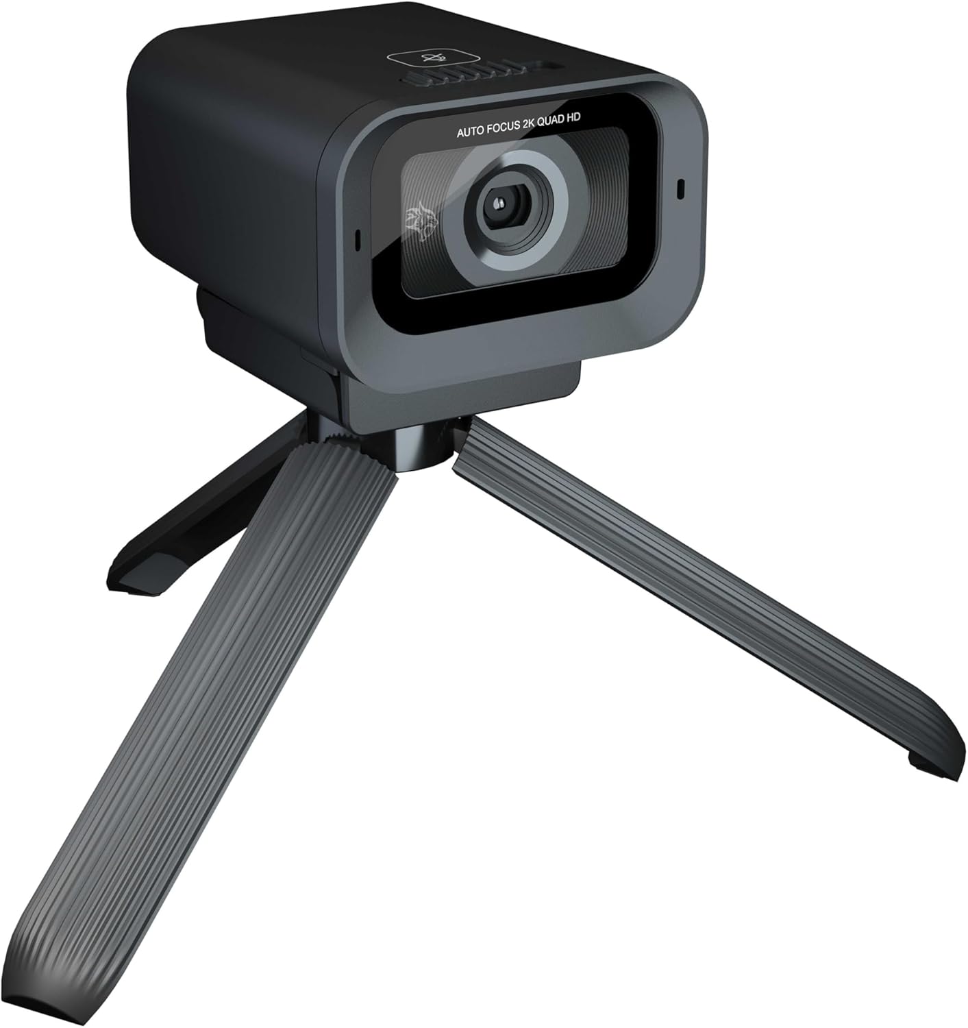 Porodo Web Cam 2K 30fps Auto Focus with Built-in Mic and Tripod / High Definition /Windows/Mac/Android/ Touch Mute & Privacy Cover / High-Clarity Vision & Mic / QHD Resolution - Black