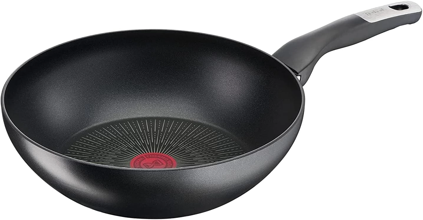 Tefal Unlimited 28cm Non-Stick Aluminium Wok Pan, Induction, G2551902 – Black