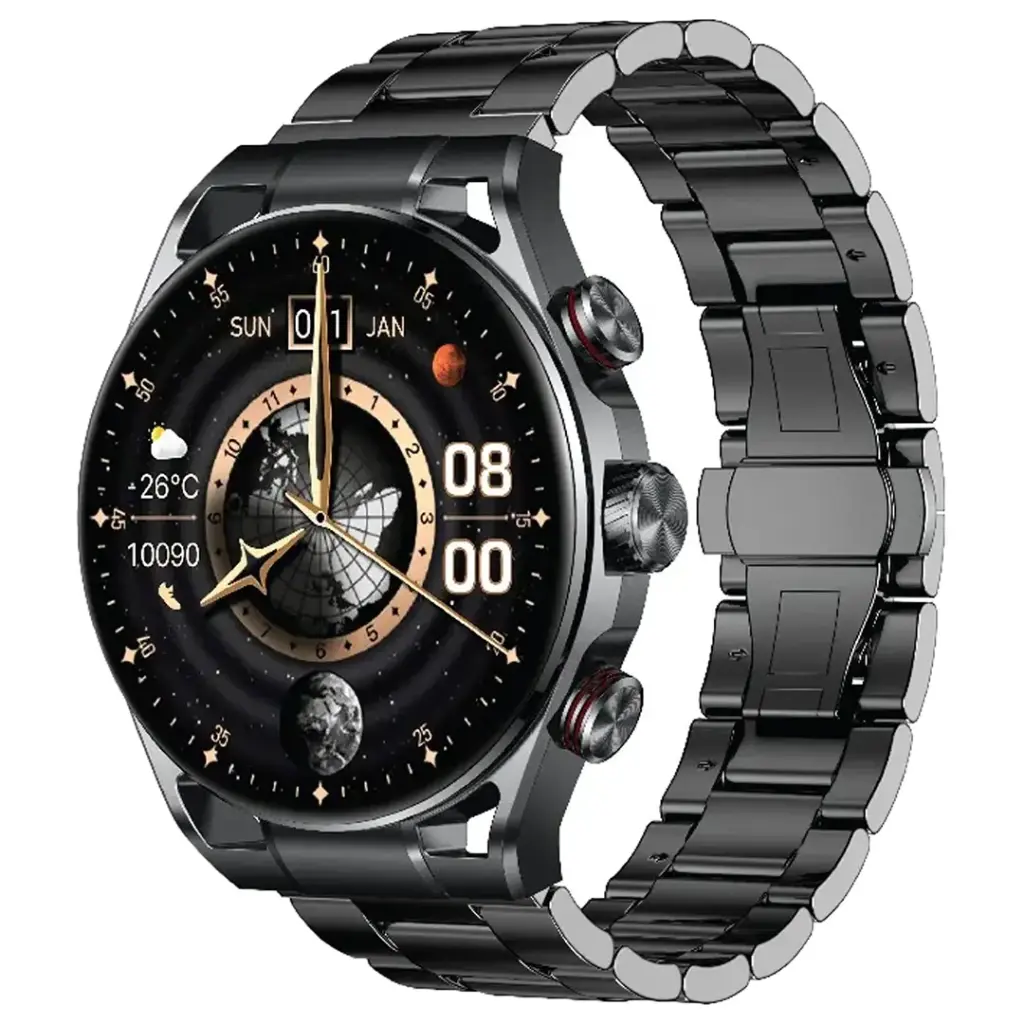GREEN LION Chrono Pro Smart Watch with AMOLED Display and Hight-Fidelity BT Calling / 7 Days Working Time / Full-View Touch Display / Voice Recording / 100+ Sports Modes / Rotary Encoder Button / Pedo