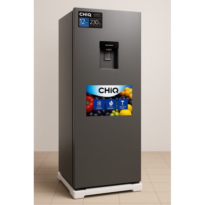 CHIQ 230 Liters Refrigerator Single Door Defrost Silver - 3 Years Warranty