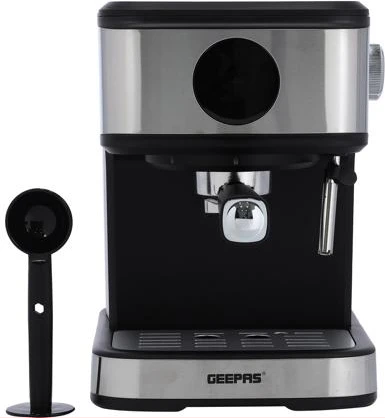 Geepas Digital Cappuccino Maker, 1.5L, 850W - 20 Bar Pressure, 2 Cups Dual Filter with Detachable Tank