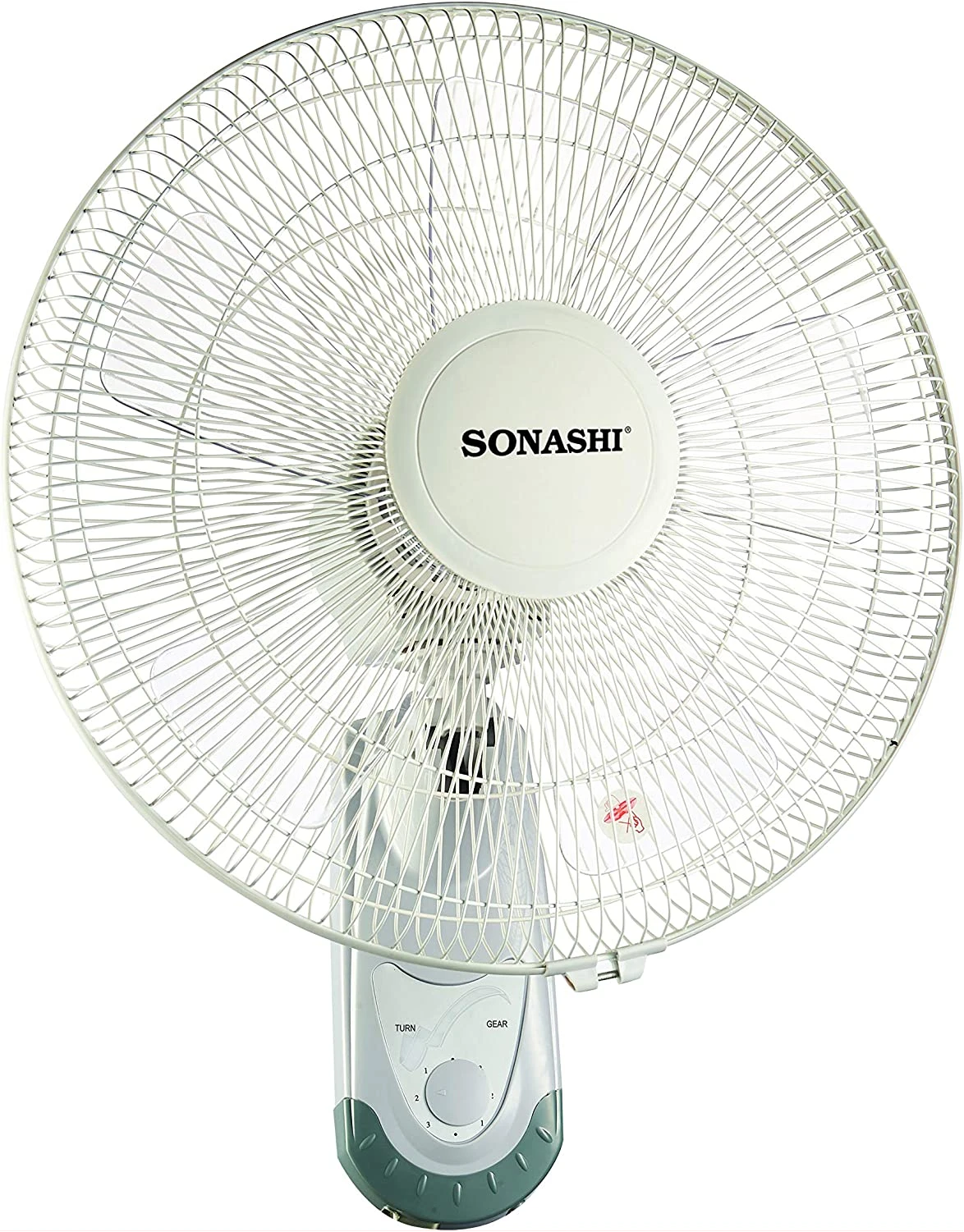 SONASHI SF-8029W Wall Fan – [White] 16 in. Wall Hanging Fan with Circulating Double String Switch, 3 Speed Switch, 5 Transparent Blade Leaf