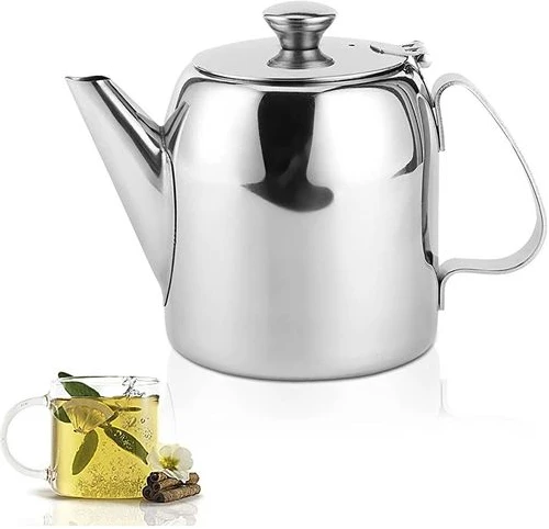 800ml Stainless Steel Teapot Kettle With Flip Lid Water Jug Perfect Pour Spout, Silver