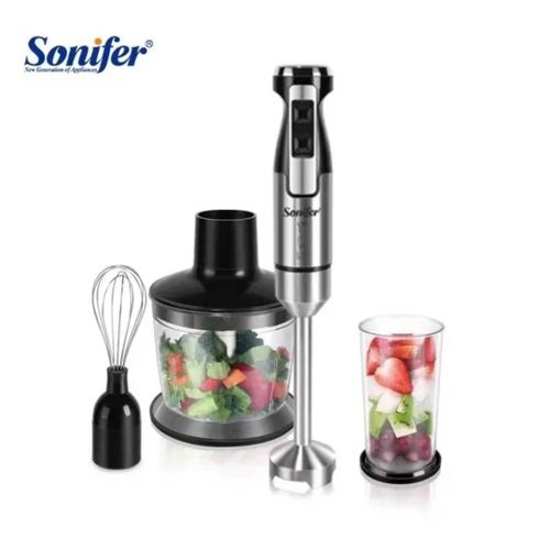 Sonifer SF-8081 Professional Home Stainless Steel Fast Electric 3 in 1 Multifunction Chopper Whisk Immersion Hand Blender Set