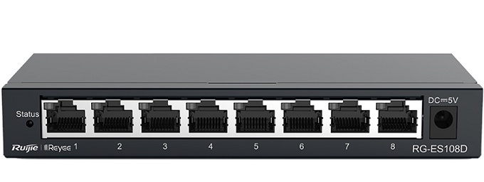 Ruijie Reyee RG-ES108D, 8-port 10/100Mbps Desktop Unmanaged Switch