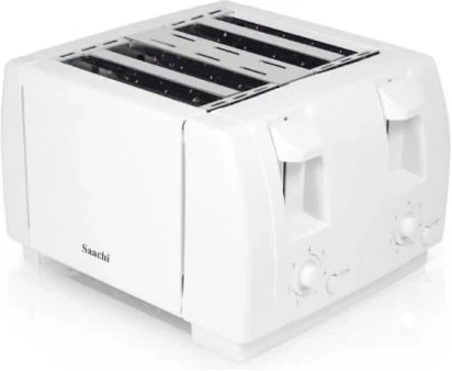 Saachi 4 Slice Stainless Steel Bread Toaster - White