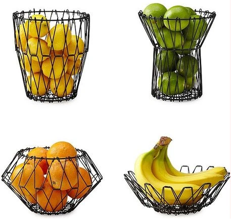 7in1 Adjustable Fruit Basket Bin Storage Organizer, Brown