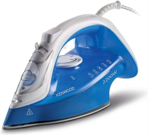Kenwood Steam Iron 2200W with Ceramic Soleplate, Anti-Drip, Anti-Calc, Self Clean, Continuous Steam, Steam Burst, Spray Function STP60 - White/Blue