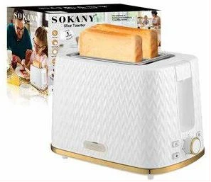 Sokany Elegant Design 2 Slices Bread Toaster -White