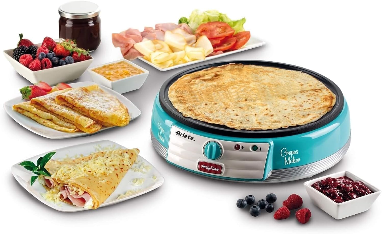 ARIETE 0202 Partytime Crepe Maker 1000 W Turquoise