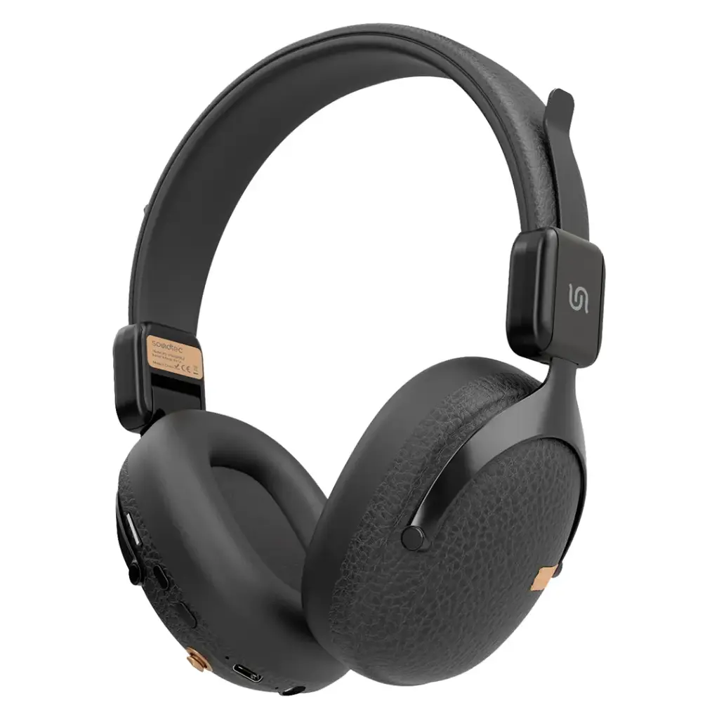 porodo Soundtec Onyx Sonic Wireless Headphones– Noise Reduction, Bluetooth 5.4, Type-C Charging, 2H Charge, 18H Playtime, 10m Range, Game & EQ Modes, TF Card Support, Foldable, Multi-Function Controls