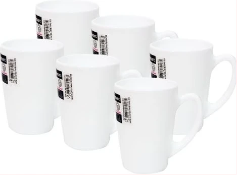 Set of 6 Ceramic Tea Cups - White