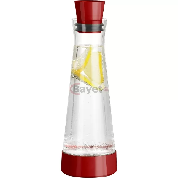 Tefal K3052112 Flow Slim Friends, 1 Litre Wine Decanter and Water Carafe with Cooling Base and Non-Drip Lid, Red