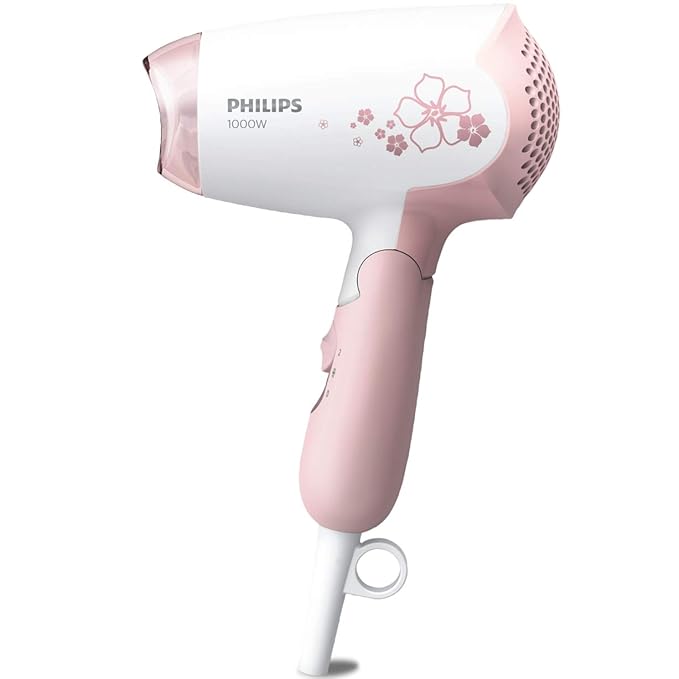 Philips DryCare Hair Dryer  HP8108/00,1000 Watts 1.5M And 220/240 V, 2 Flexible Speed Settings, Foldable Hand, Cool Air Setting, Compact Design, Peach