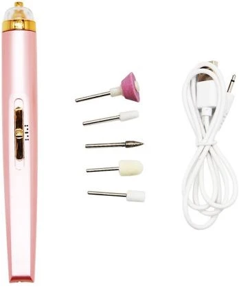 5-in-1 Electric Pedicure And Manicure Nail Drill File Grinder Grooming Kit Includes Callus Remover, Pink