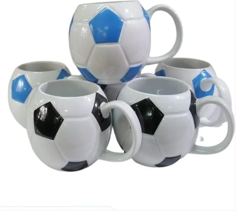 6 Pieces Of Round Football Pot Coffee Tea Cups Mugs- White