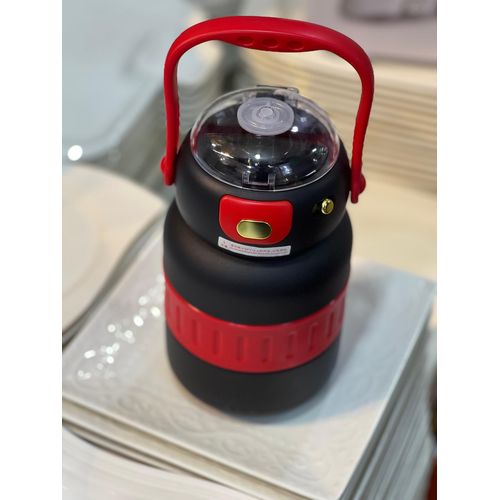 800ml Stainless Steel Thermos Cup With Portable Handle Belly Kettle School Vacuum Insulated Sippy Cup Thermo Water Bottle With Silicone Straw