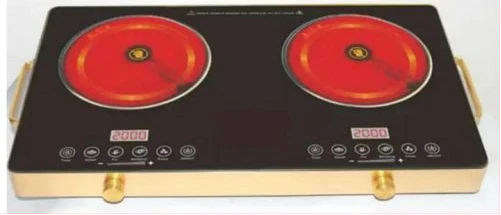 2 Burner Infrared Glass Ceramic Induction Cooker Hot Plate-Black