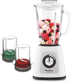 Moulinex Blendforce Glass Blenders, White, 700 Watts - Lm438127