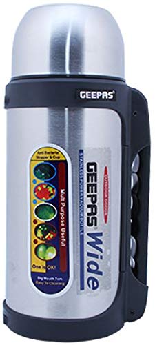 Geepas GSVB4111 1.5 Liter Steel Inner Vacuum Flask (Silver)