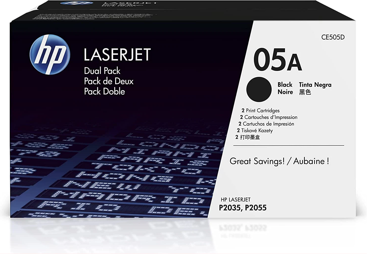 Original HP 05A Black Toner Cartridges (2-pack)