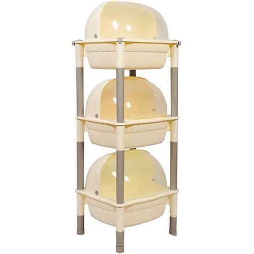 PVC 3 Layer Multipurpose Plastic Kitchen Storage shelves Baby Accessories Organizer Rack with Wheels With Lid