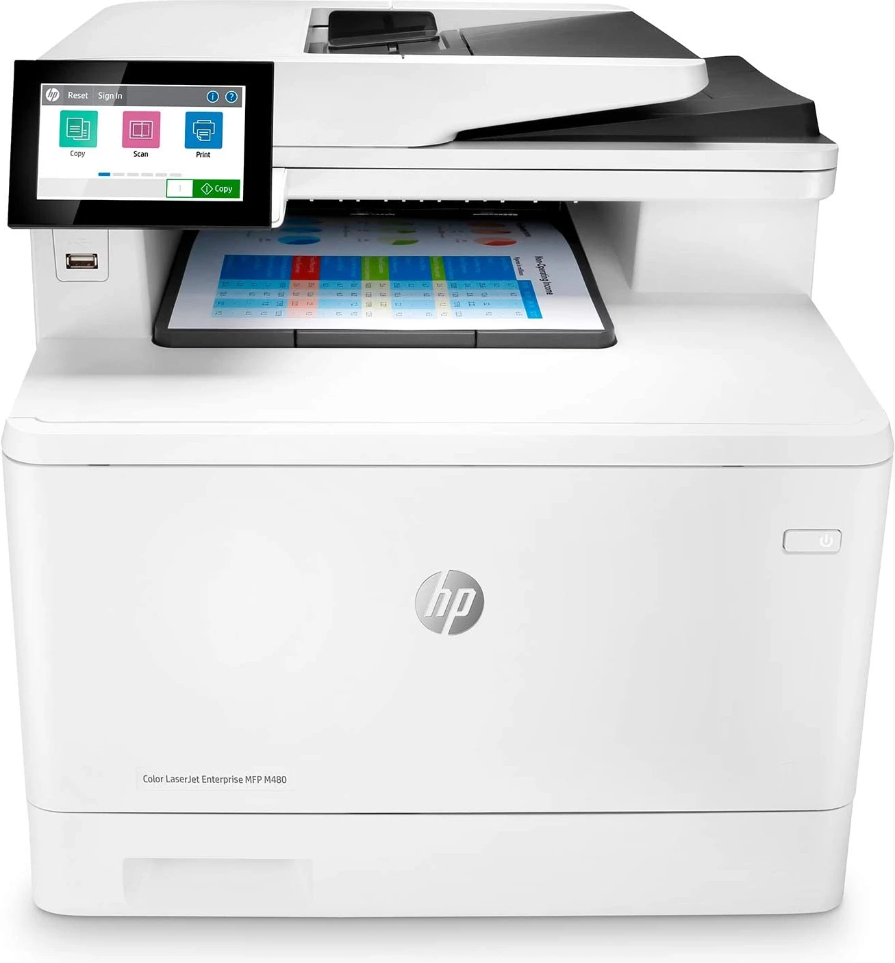 HP Color LaserJet Enterprise M480f Multifunction Duplex Printer - White