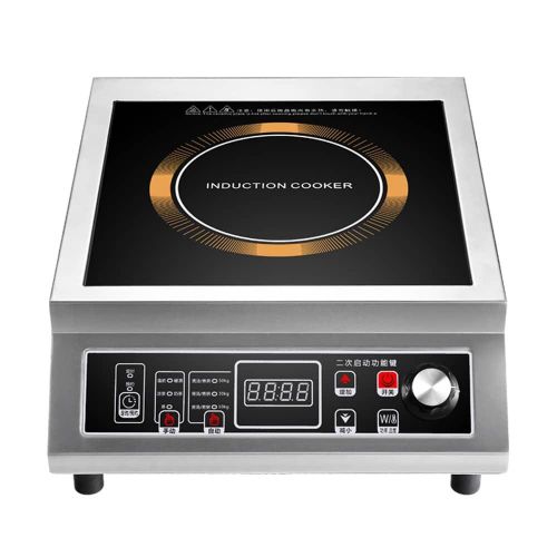 Stainless Steel Single Burner Commercial Induction Cooker Electric Ceramic Glass Cooktop Non Stick Surface High Power Fast Cook For Hotel Canteen Restaurant Use