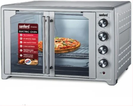 Sanford 75 Litres Double Glass Door Electric Oven Grill Toaster - Grey