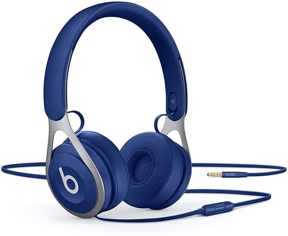 Beats Ep Wired On-Ear Headphones - Battery Free for Unlimited Listening, Built in Mic and Controls - Blue